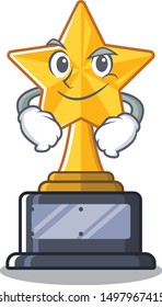 Smirking star trophy with the character shape