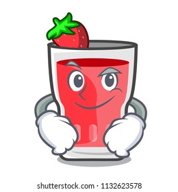 Smirking strawberry mojito character cartoon