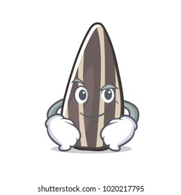 Smirking sunflower seed character cartoon
