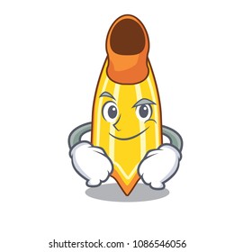 Smirking swim fin character cartoon