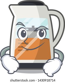 Smirking tea maker in the cartoon shape