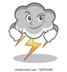 Smirking thunder cloud character cartoon