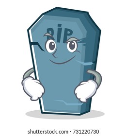 Smirking tombstone character cartoon object
