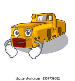 Smirking toy locomotive mine in shape characters