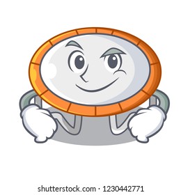 Smirking trampoline character room on place isolated