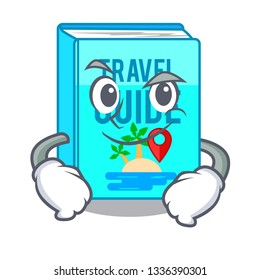 Smirking Travel Guide Book Isolated In Cartoon