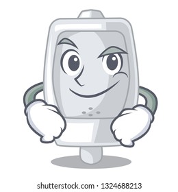 Smirking urinal in the a cartoon shape