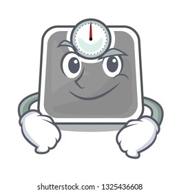 Smirking weghit cartoon scale the health room