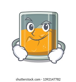 Smirking whiskey islated with in the character