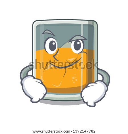 Smirking whiskey islated with in the character