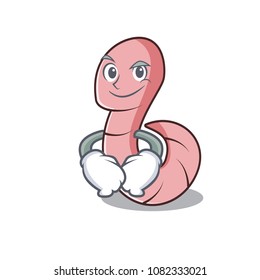 Smirking worm character cartoon style