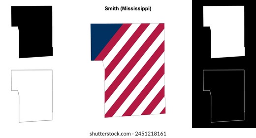 Smith County (Mississippi) outline map set