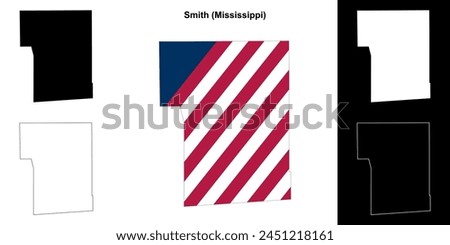 Smith County (Mississippi) outline map set