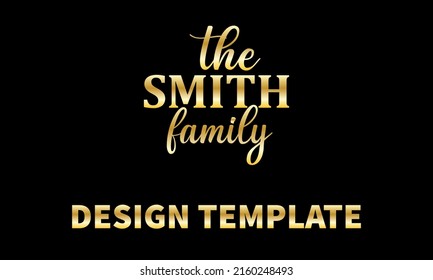 the smith family vector logo monogram template