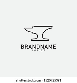 Smith and Hammer Logo Design. Forge Logo. Isolated in White Background. Modern Design. Vector Illustration