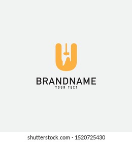 Smith and Hammer Logo Design. Forge Logo. Isolated in White Background. Modern Design. Vector Illustration