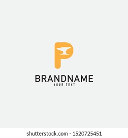 Smith and Hammer Logo Design. Forge Logo. Isolated in White Background. Modern Design. Vector Illustration