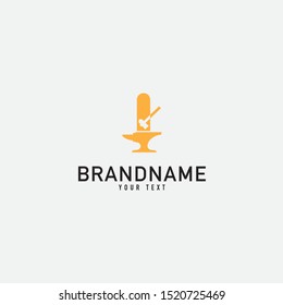 Smith and Hammer Logo Design. Forge Logo. Isolated in White Background. Modern Design. Vector Illustration