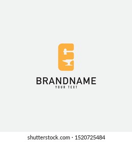 Smith and Hammer Logo Design. Forge Logo. Isolated in White Background. Modern Design. Vector Illustration