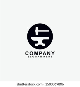 Smith Logo Design. Forge Logo. Isolated in White Background. Modern Design. Vector Illustration