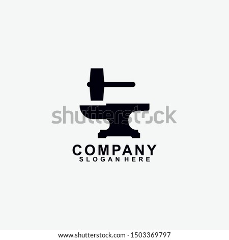 Smith Logo Design. Forge Logo. Isolated in White Background. Modern Design. Vector Illustration