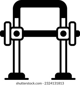 Smith Machine concept, weight machine for training vector icon design, Fitness and Wellness symbol, Workout and Weightlifting sign, Personal training equipment stock illustration