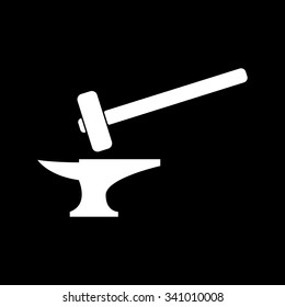 The smithy icon. Forge and stithy, blacksmith symbol. Flat Vector illustration