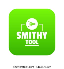 Smithy tool icon green vector isolated on white background