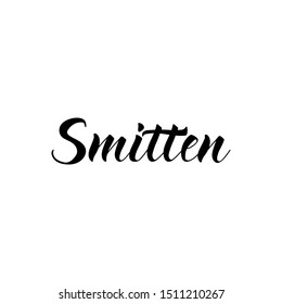 Smitten. Vector illustration. Lettering. Ink illustration. t-shirt design