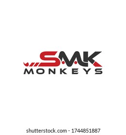 SMK monkey letter logo desing