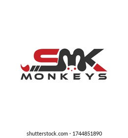 SMK monkey letter logo desing