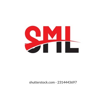 Ilustración del vector de diseño del logotipo inicial de la letra SML