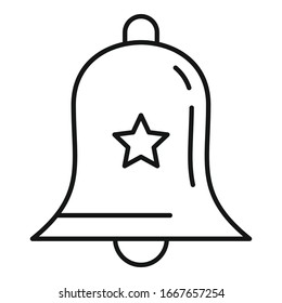 SMM bell icon. Outline social media marketing bell vector icon for web design isolated on white background