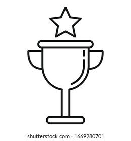 Smm gold cup icon. Outline smm gold cup vector icon for web design isolated on white background