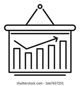 Smm graph chart icon. Outline smm graph chart vector icon for web design isolated on white background