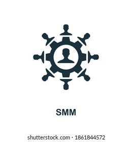 Icono Smm. Elemento sencillo de la colección de marketing de afiliación. Icono Smm monocromo para plantillas, infografías y más.