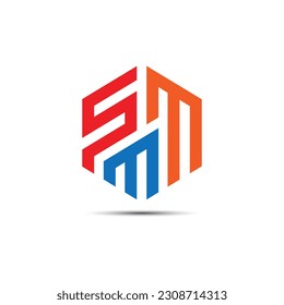 SMM letter logo design icon
