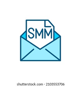 SMM marketing using e-mail. Pixel perfect, editable stroke color icon