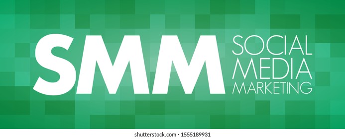 SMM Social Media Marketing - use of social media platforms and websites to promote a product or service, acronym text concept for presentations and reports