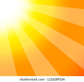 Smmer background of sun-rays abstract closeup view. Bright sunshine. Vector illustration.