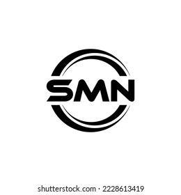 SMN letter logo design in illustration. Vector logo, calligraphy designs for logo, Poster, Invitation, etc.