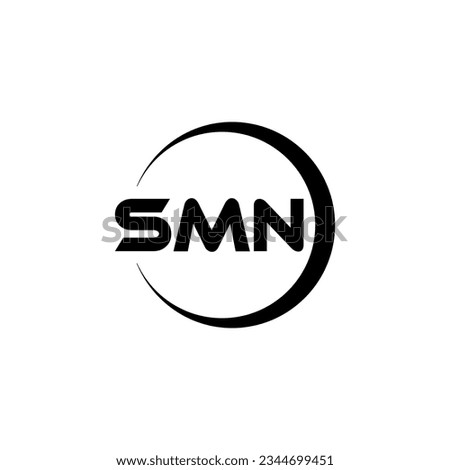 SMN letter logo design in illustrator. Vector logo, calligraphy designs for logo, Poster, Invitation, etc.