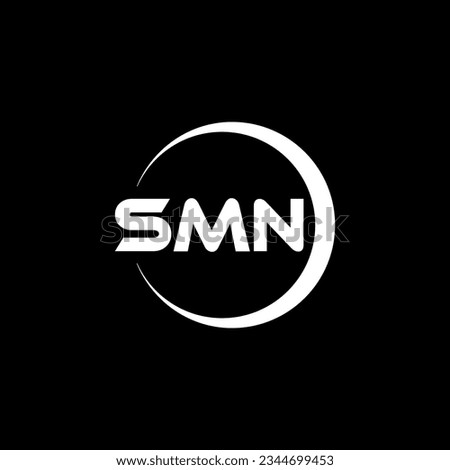 SMN letter logo design in illustrator. Vector logo, calligraphy designs for logo, Poster, Invitation, etc.