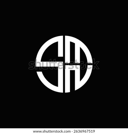 SMN logo SMN icon SMN monogram SMN letter minimalist Circle flat Unique modern abstract logo design.
