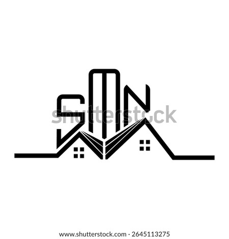 SMN Real State logo design, SMN simple and modern logo. SMN luxurious alphabet design  