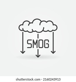 Smog Cloud with Arrows vector concept icon or sign in outline style