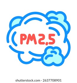 smog cloud labeled air pollution color icon vector. smog cloud labeled air pollution sign. isolated symbol illustration