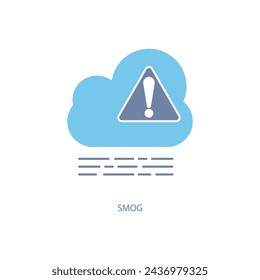 icono de línea de concepto de smog. Ilustración de elemento simple. diseño de símbolo de esquema de concepto de smog.