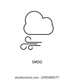 icono de línea de concepto de smog. Ilustración de elemento simple. diseño de símbolo de esquema de concepto de smog.