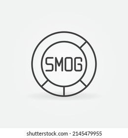 Smog Diagram or Pie Chart vector thin line concept icon or design element